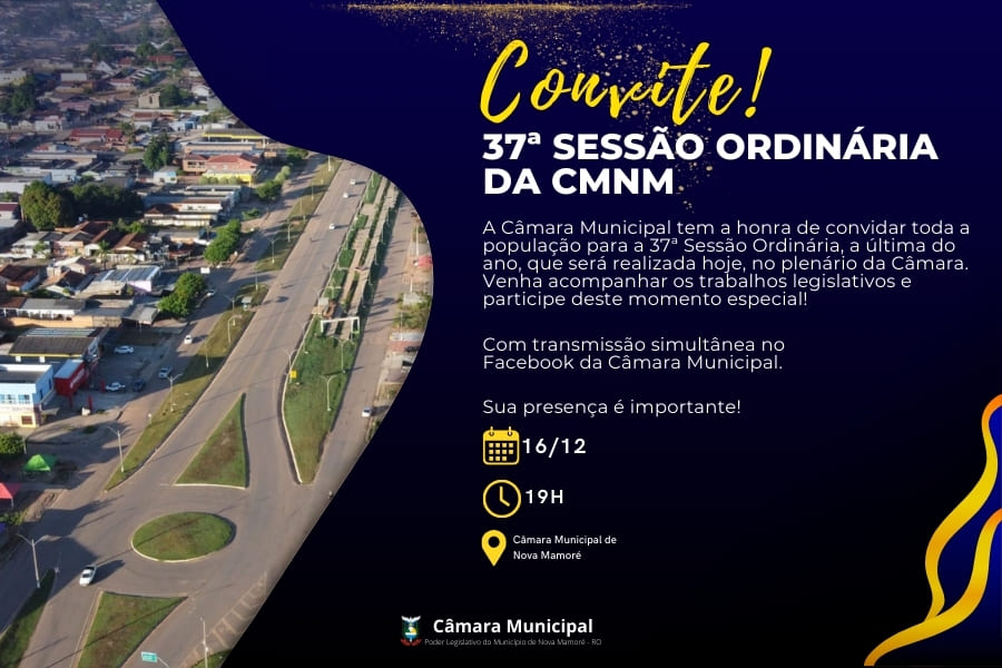 37ª Sessão Ordinária da Câmara Municipal de Nova Mamoré