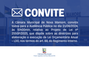Convite: A Câmara Municipal de Nova Mamoré, convida para a Audiência Pública.