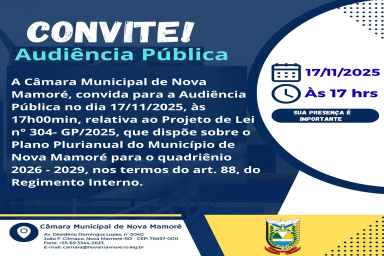 Convite: Audiência Pública - PPA