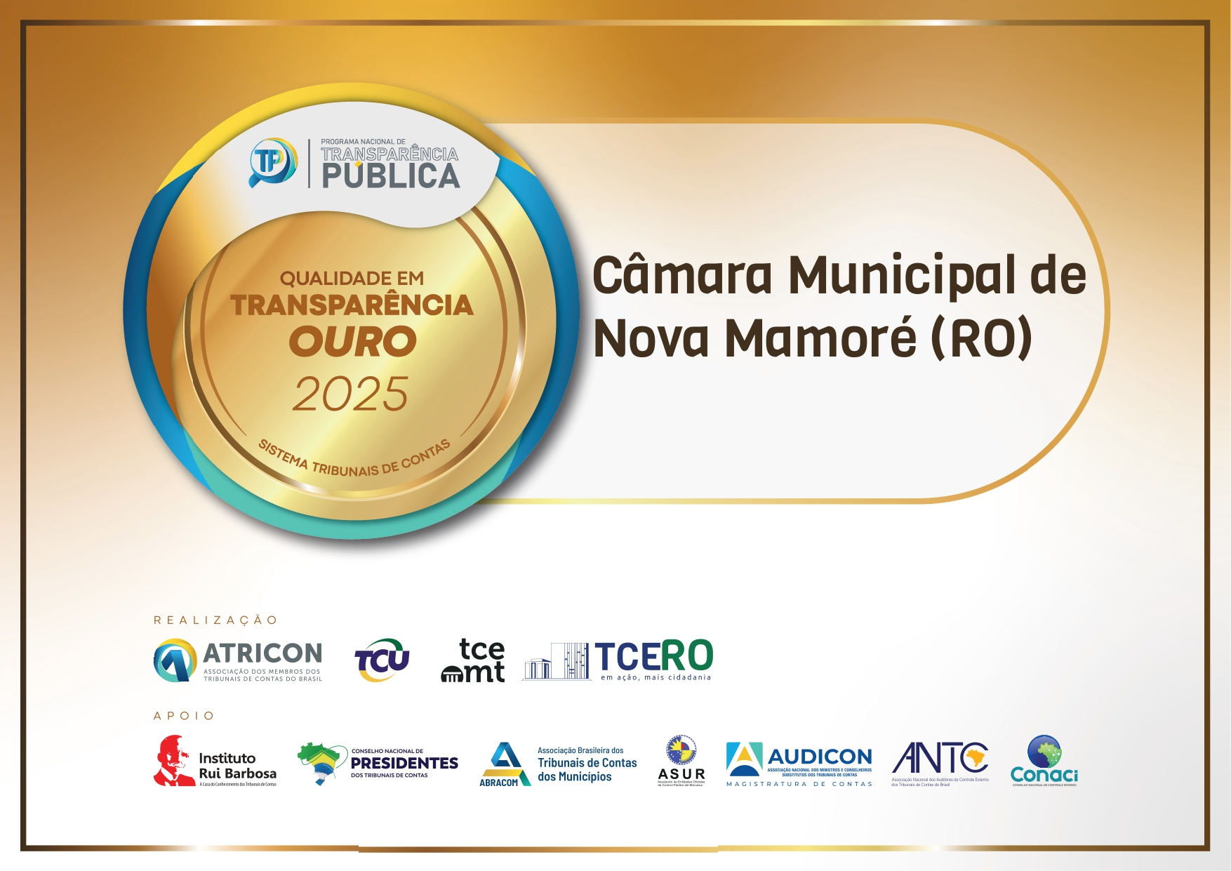 Somos Ouro em Transparência Pública!